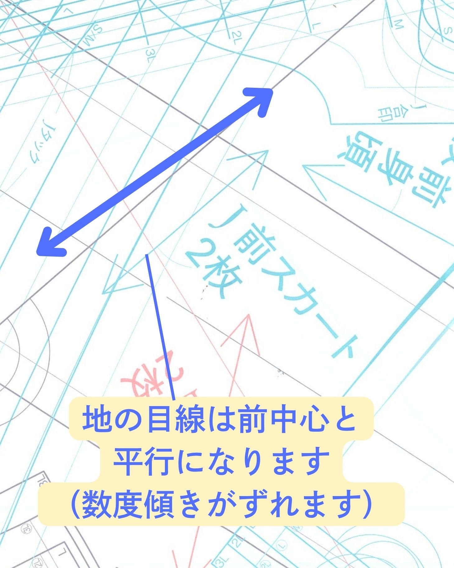 ■型紙C面　作品J へちまカラーワンピース「前スカート」
