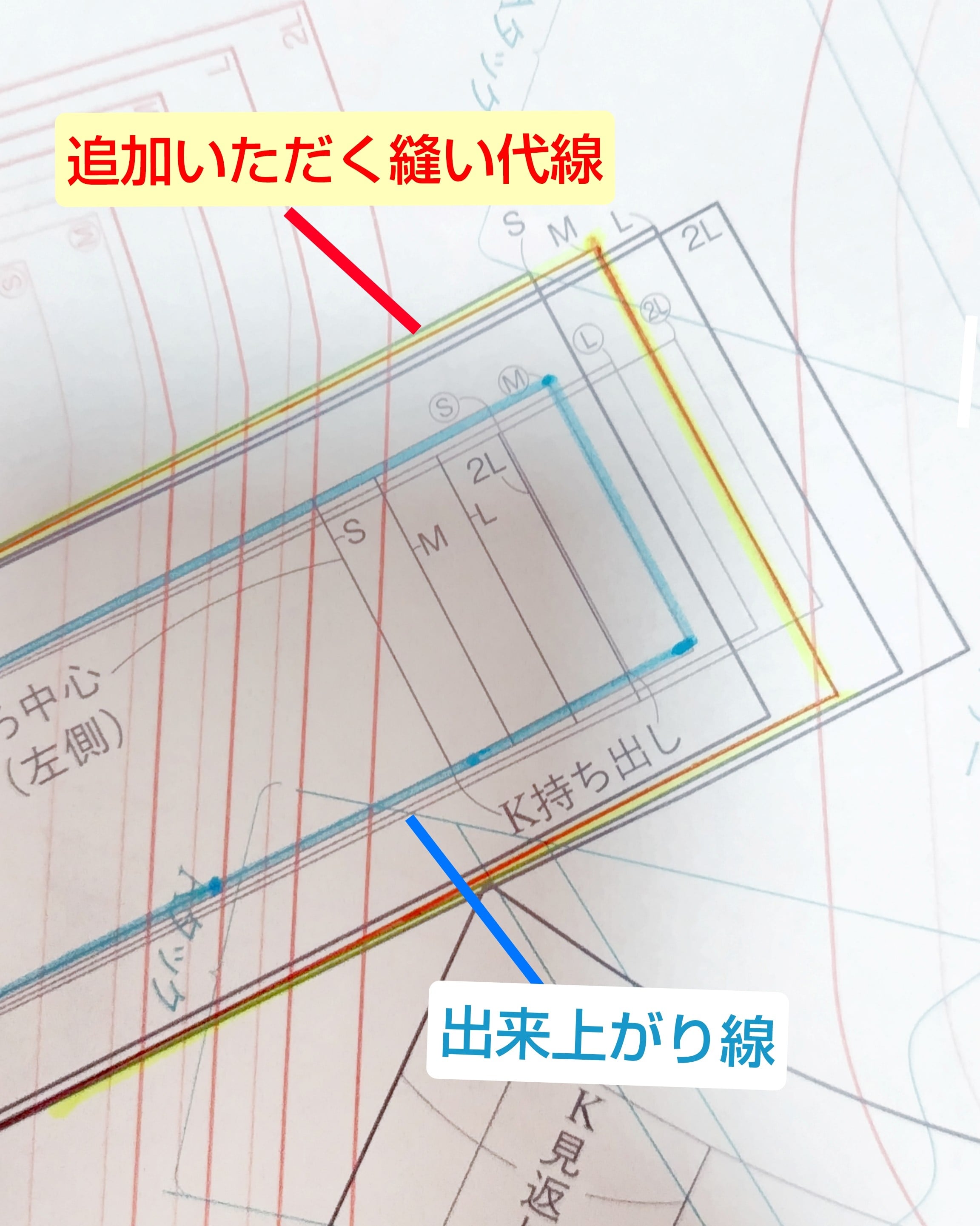 ■型紙A面　作品K リボンブラウス「内衿」