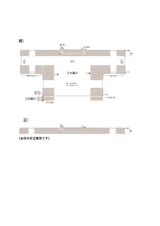 ■61ページ 後ろ よね編みの編み方