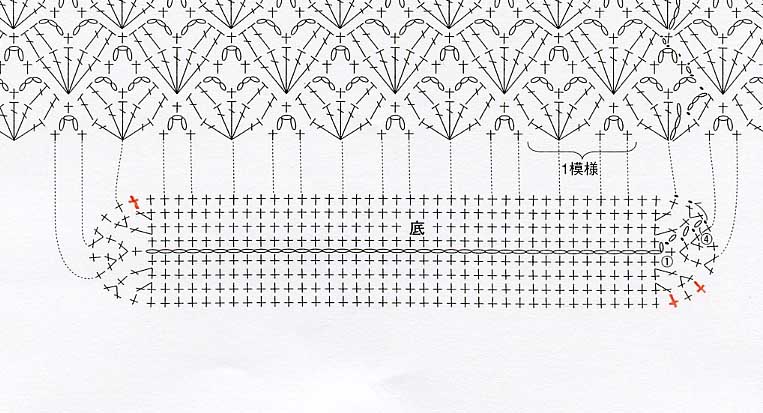 P.49(作品P.12)　透かし編みのショルダーバッグ