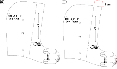 ■実物大型紙4 面「16. フーデットジャケット」