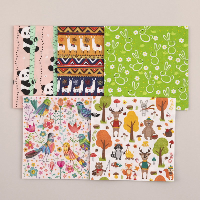 ペーパーナプキンで作るマスク15枚アソートキット 動物柄