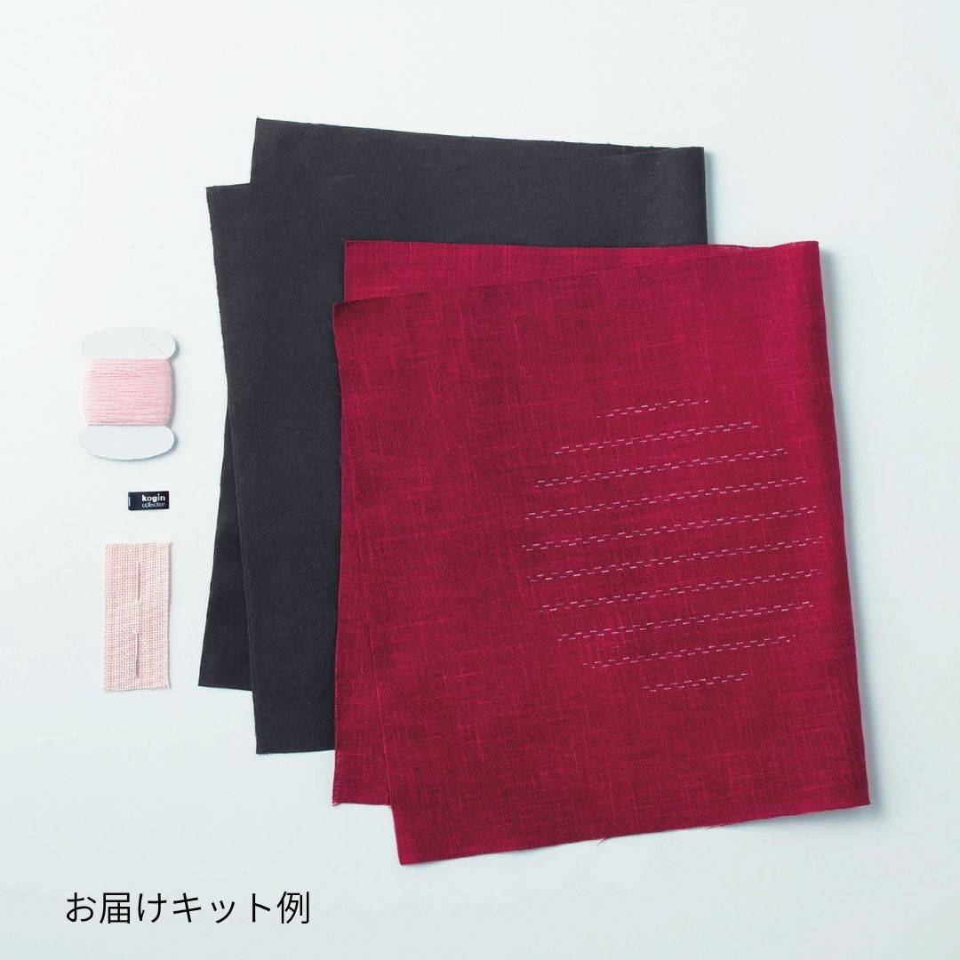 こぎん模様の刺し子クロス 結び模様のランチョンマット