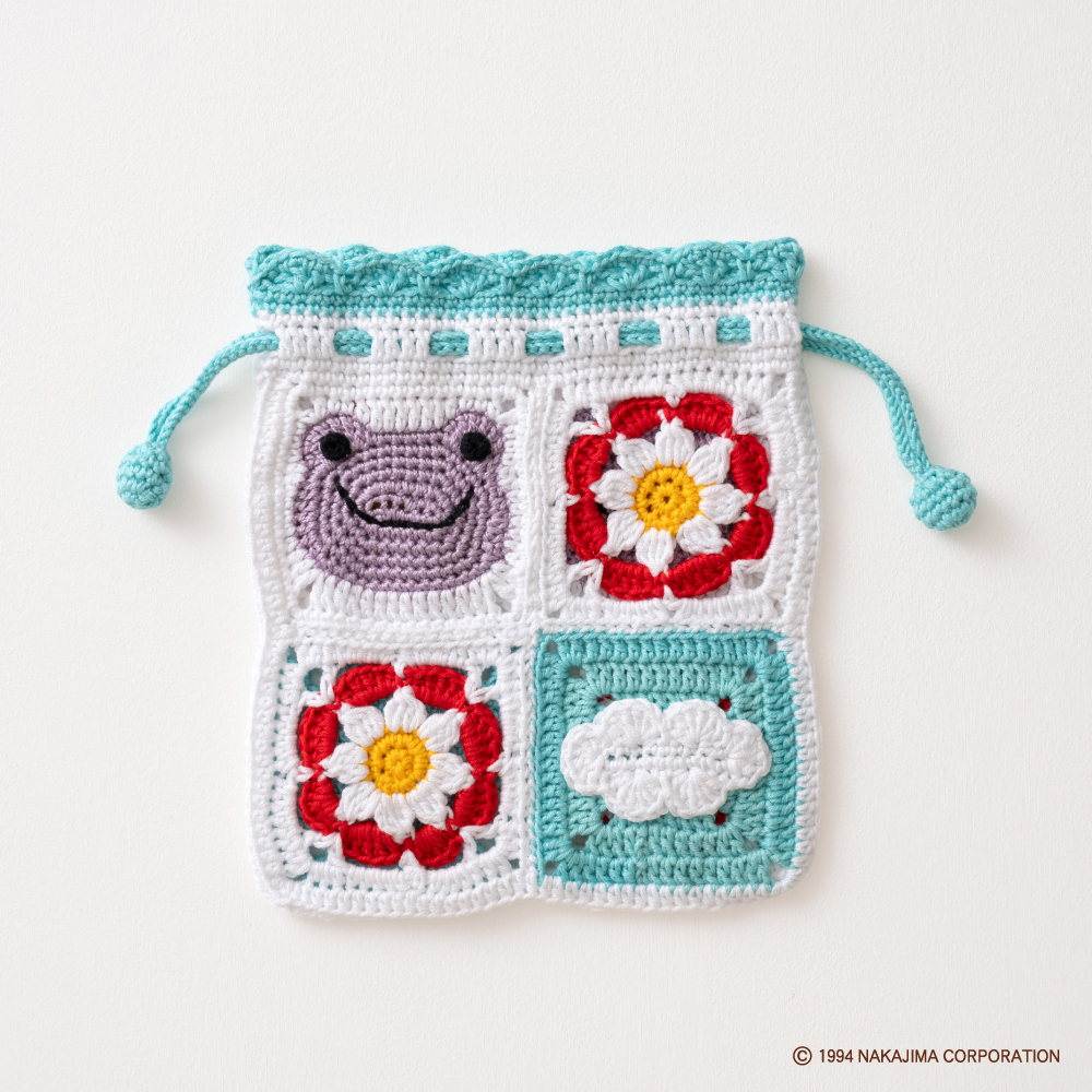 かえるのピクルス モチーフ編みキット No.4 すみれ×くも