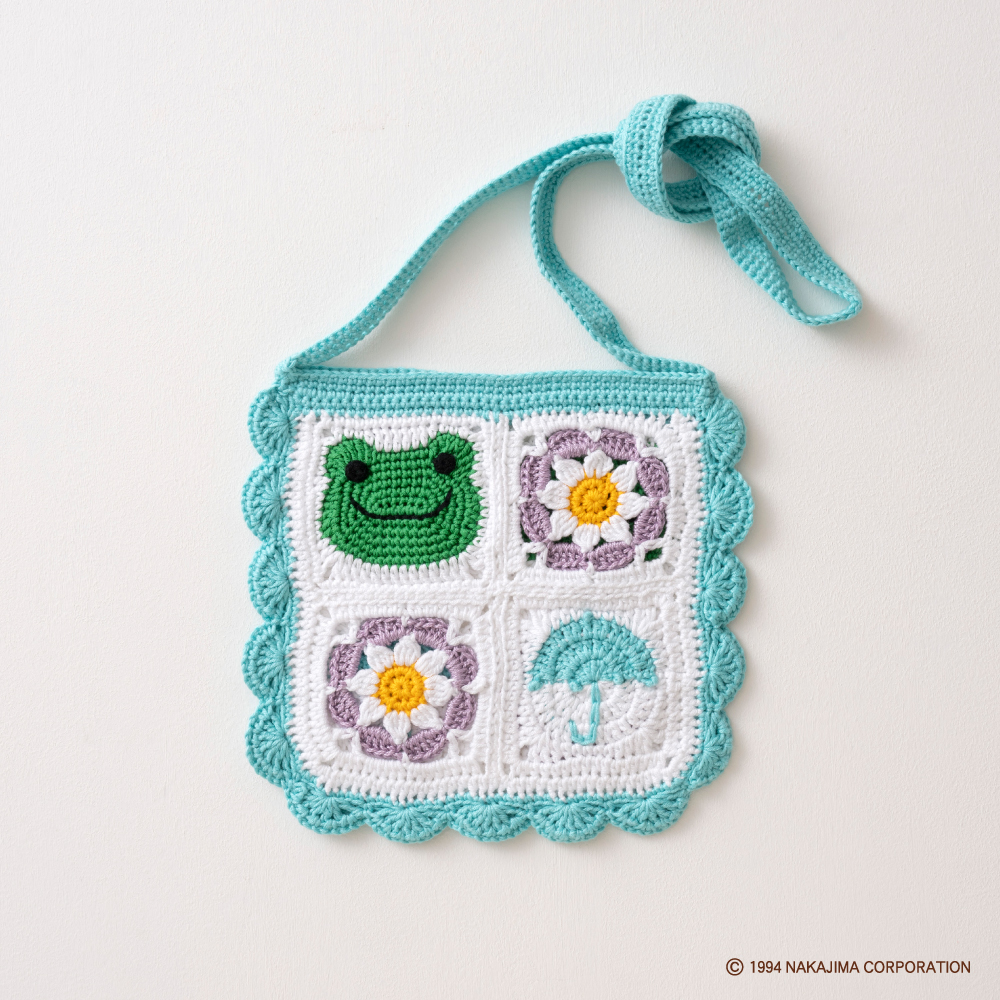 かえるのピクルス モチーフ編みキット No.5 わかば×かさ