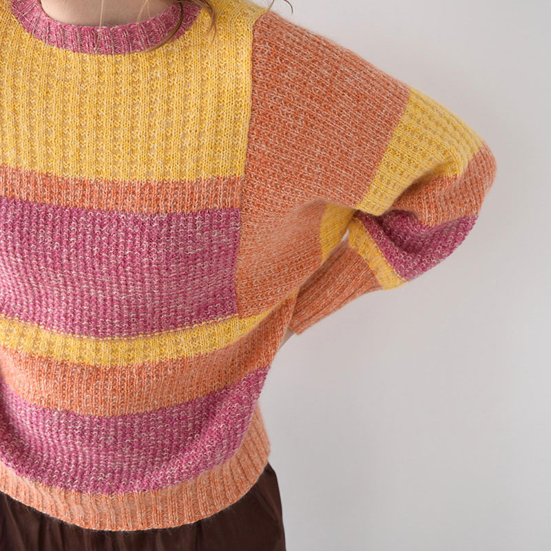 〈レシピ〉ビタミンカラーのブロック配色プル