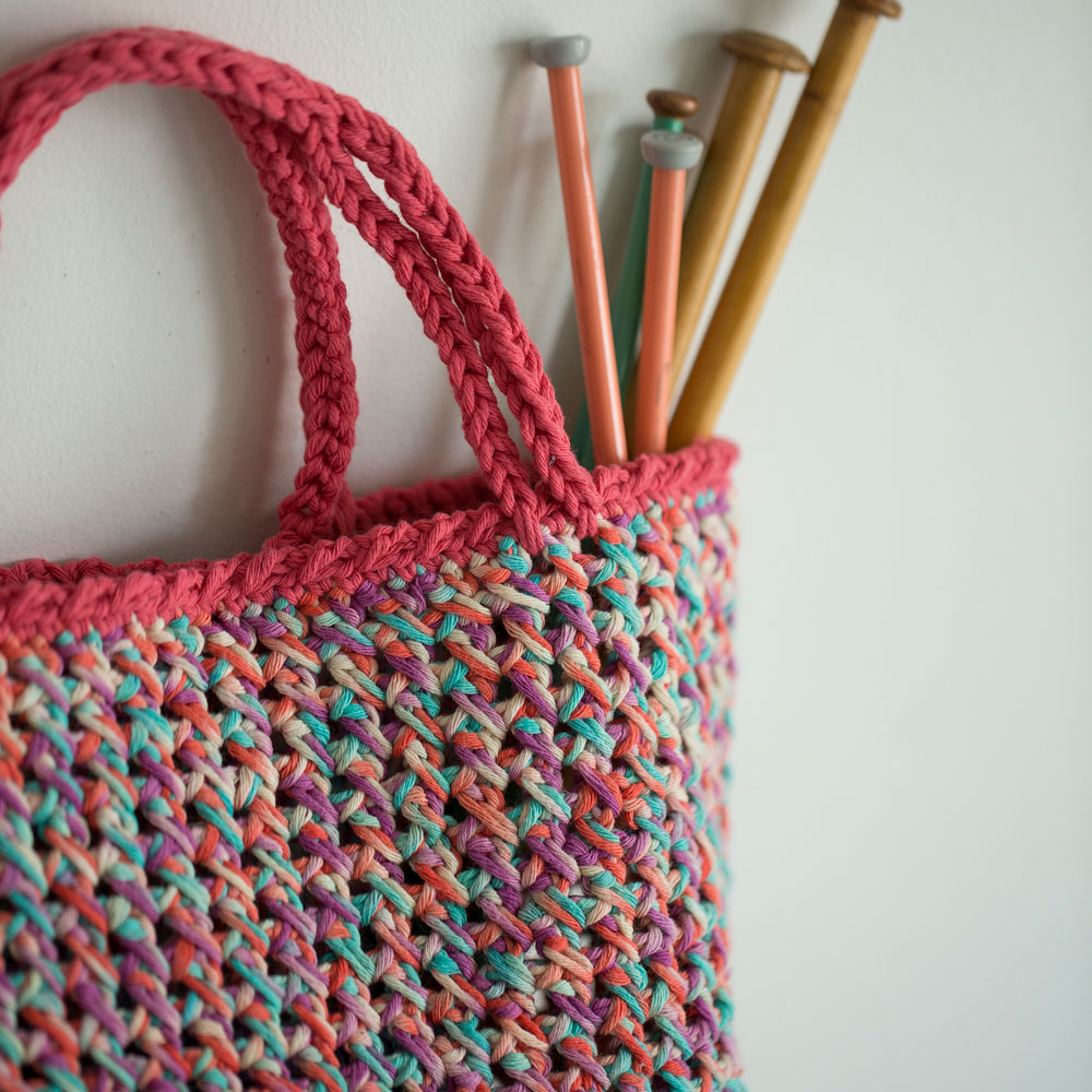 〈レシピ〉Crossed Stitch Market Bag【「英文パターン」「日本語の文章パターン」「編み図」同時掲載】