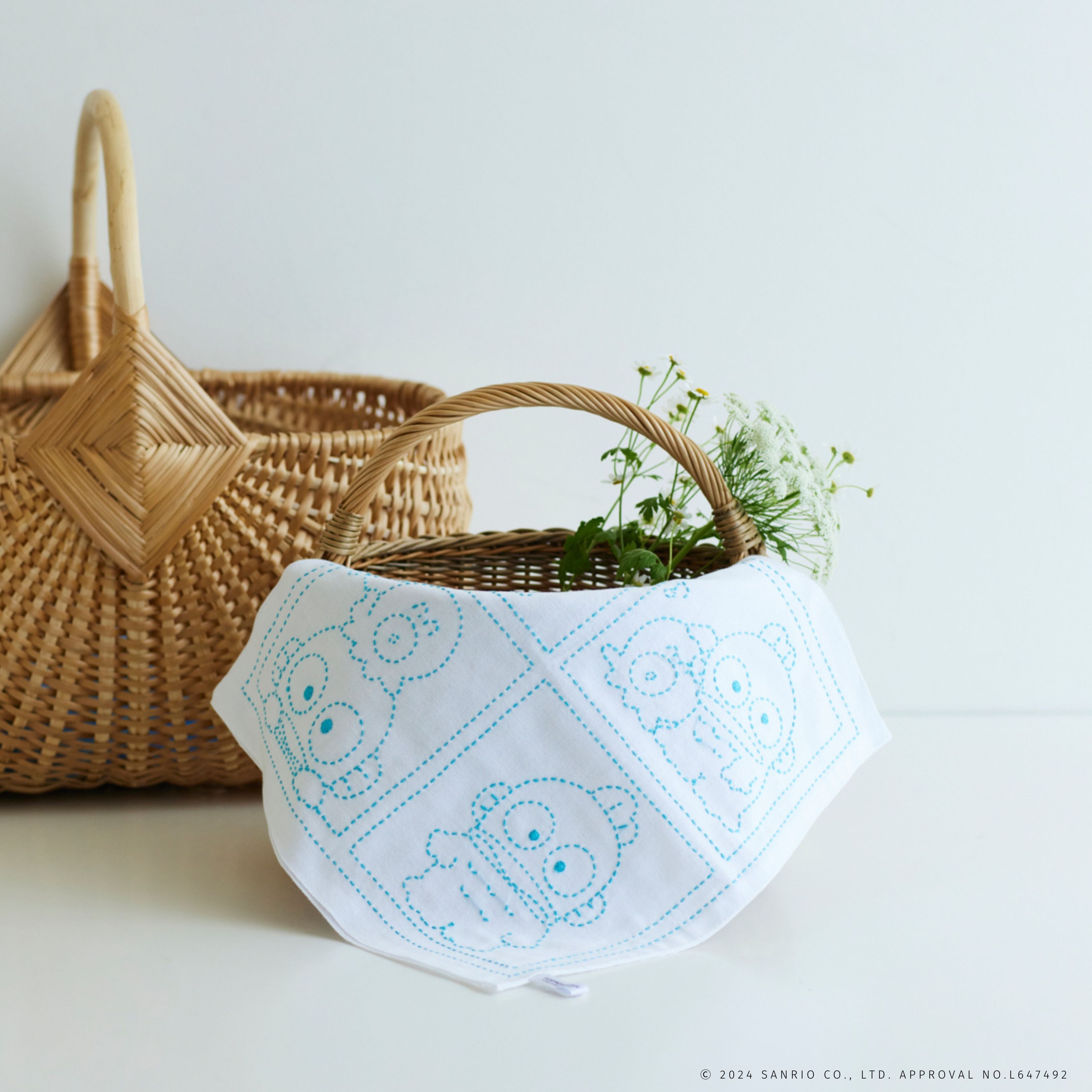 はぴだんぶいの刺し子ふきん ハンギョドン