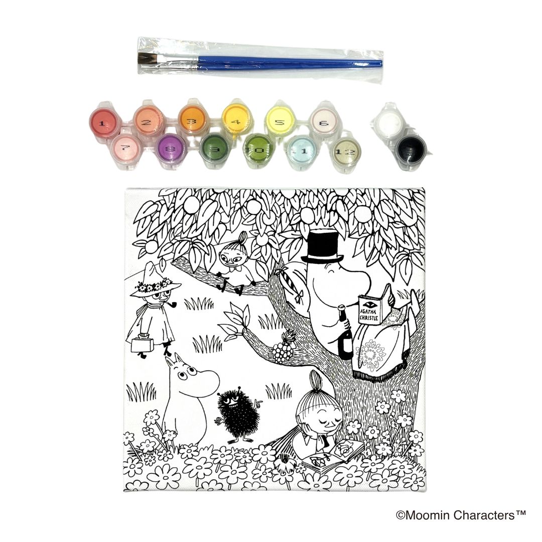 ぬりえキャンバス 木の上のムーミンパパ