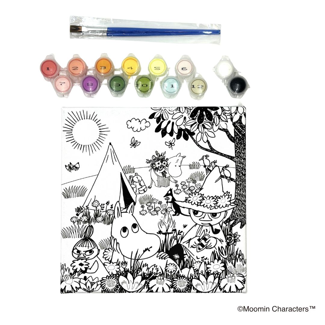 ぬりえキャンバス お花畑でキャンプ