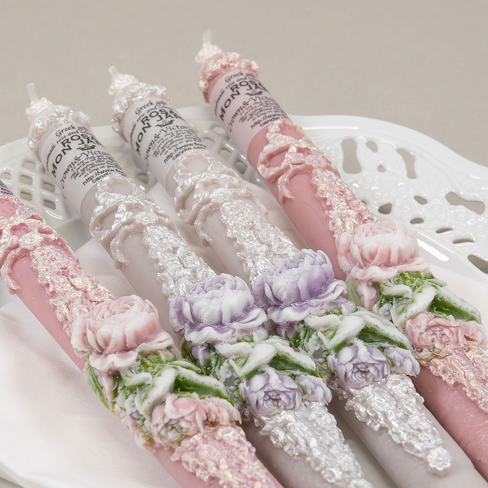 〈予約販売/完成品〉有瀧聡美さんのローズレリーフキャンドルV 2本セット