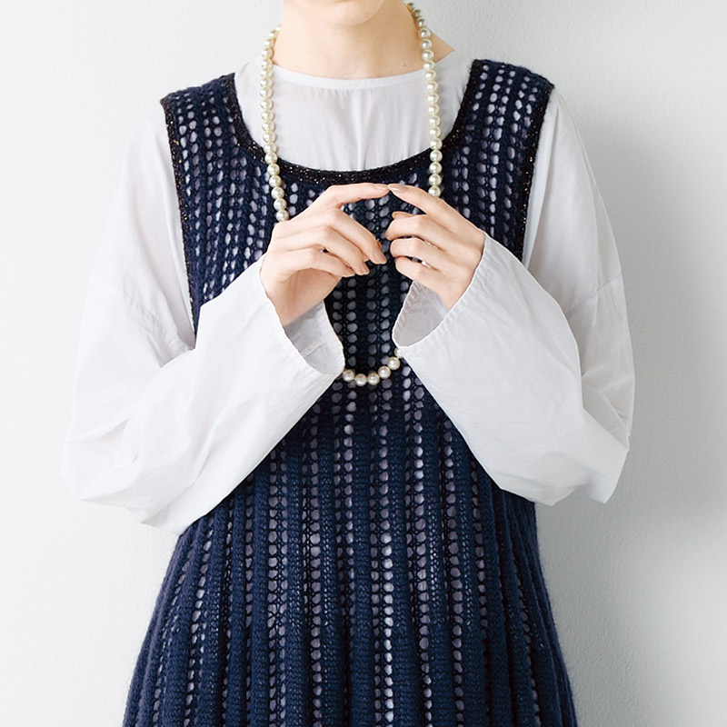 〈レシピ〉紺のベスト&ワンピース