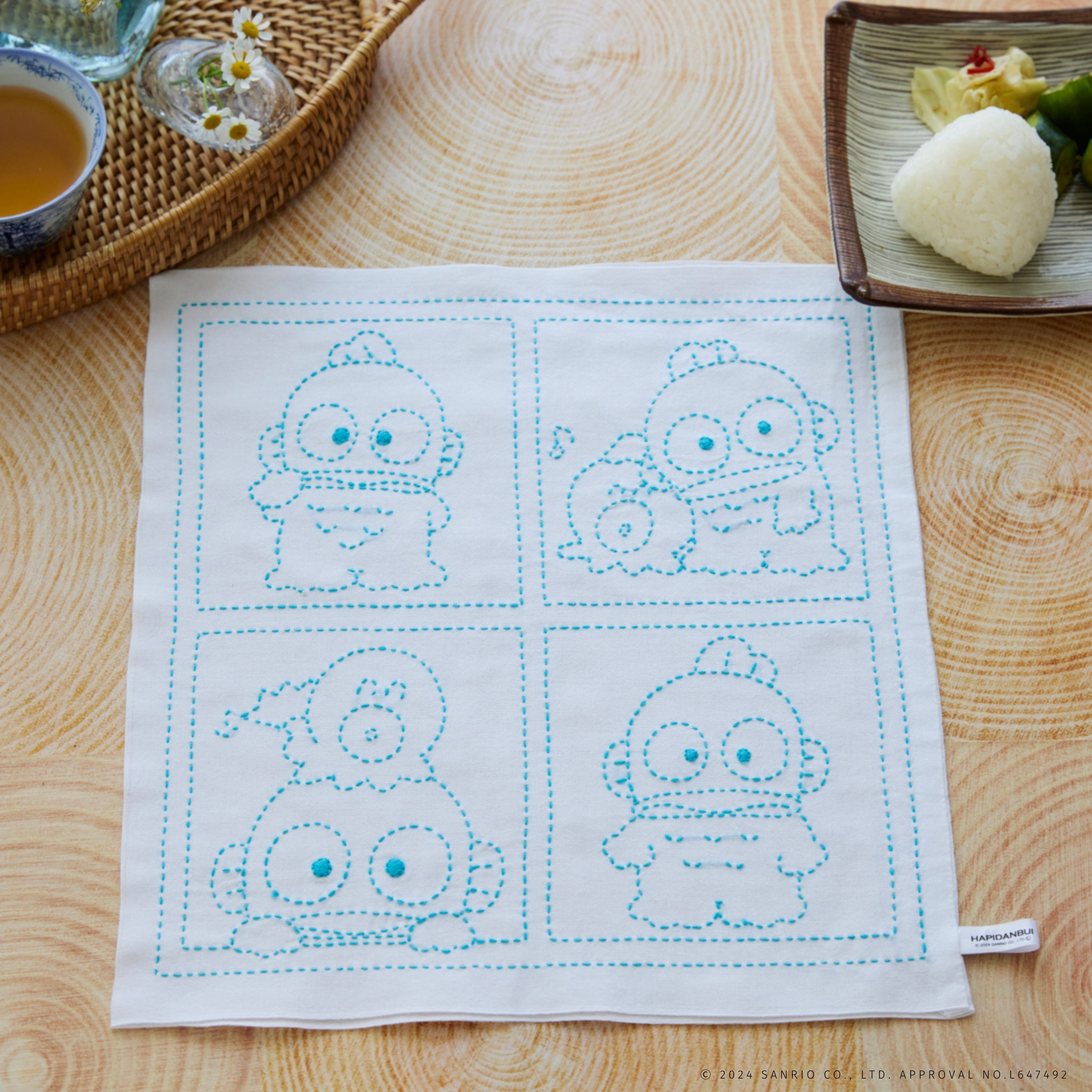 はぴだんぶいの刺し子ふきん ハンギョドン