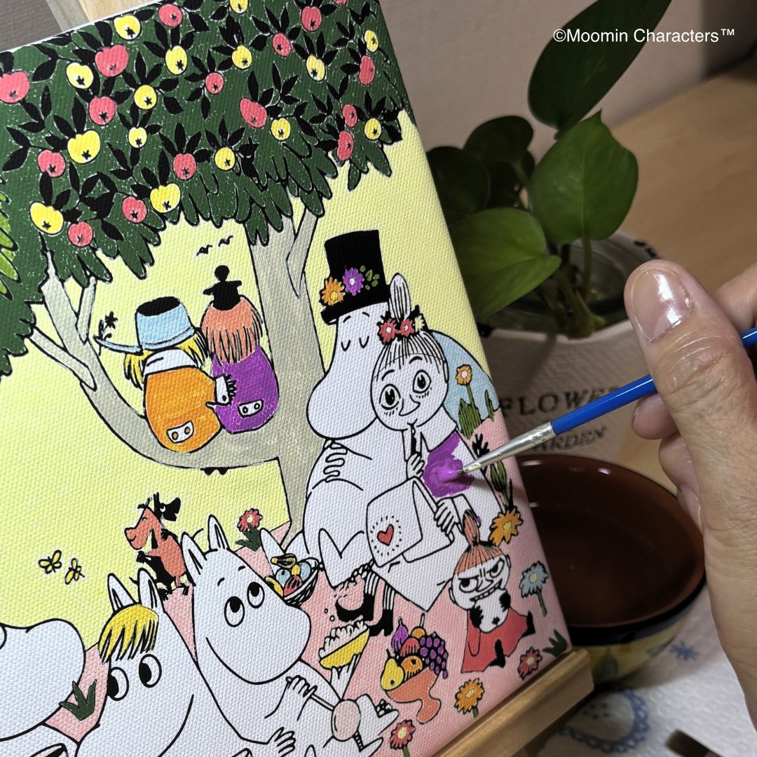 ぬりえキャンバス 木の上のムーミンパパ