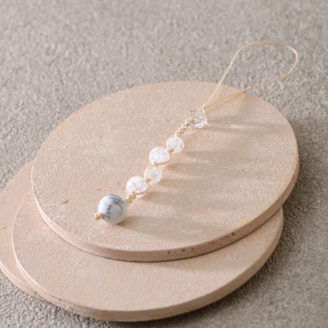 マクラメで編む天然石アクセサリー(水晶)