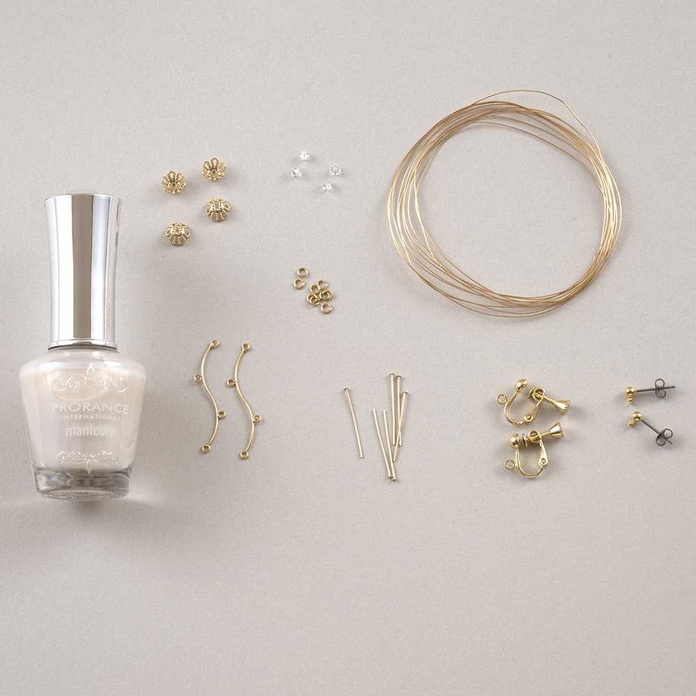 はじめてのディップアートアクセサリー〈蕾の耳飾り〉