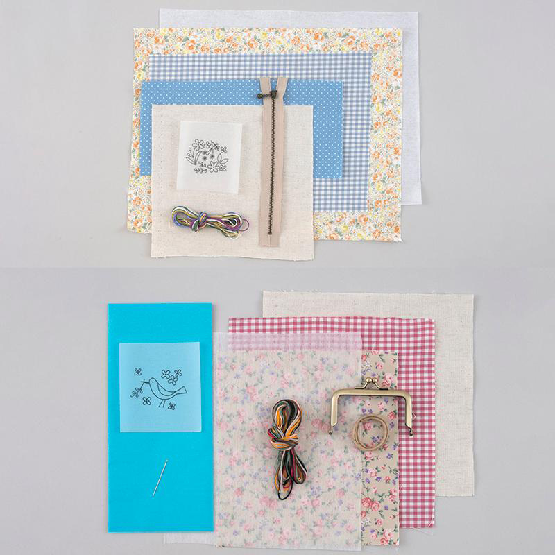 アトリエ*ノート 小鳥さんがま口とポーチ