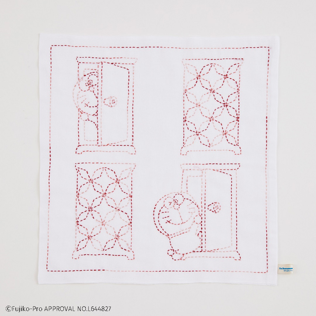 I’m Doraemon 和の伝統柄刺し子小もの 角七宝(ふきん)