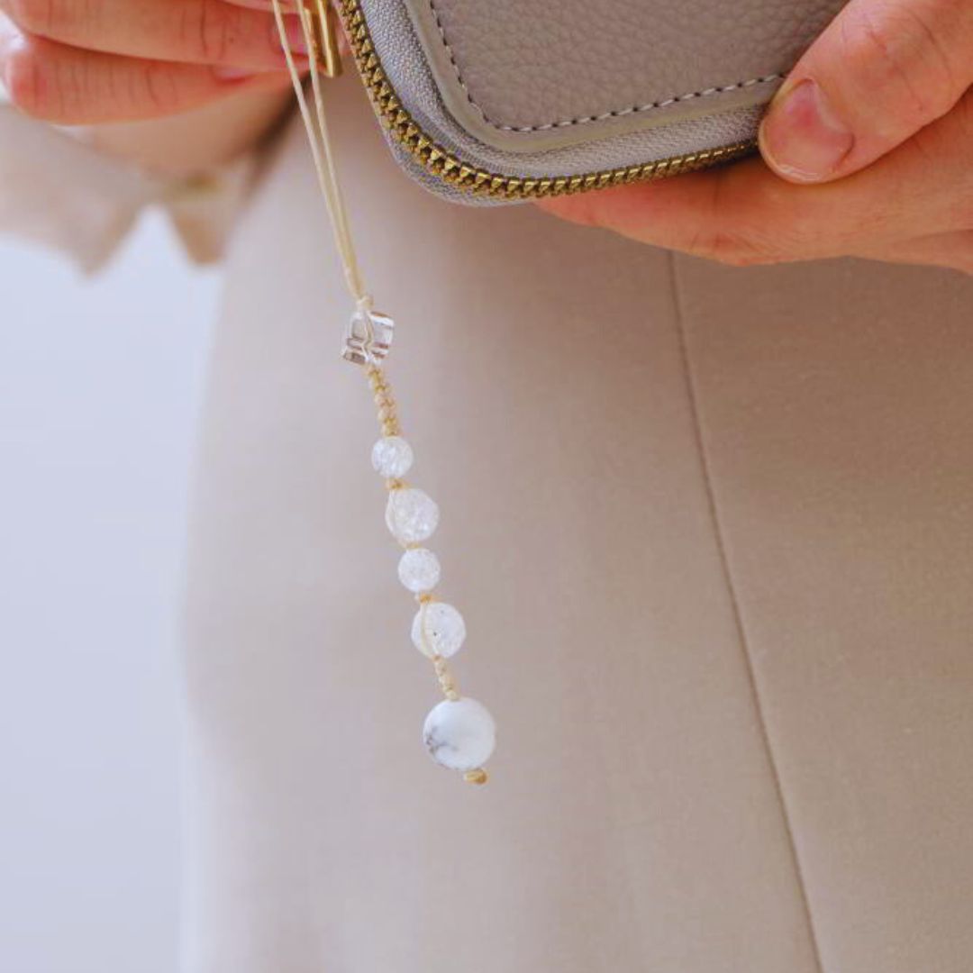 マクラメで編む天然石アクセサリー(水晶)