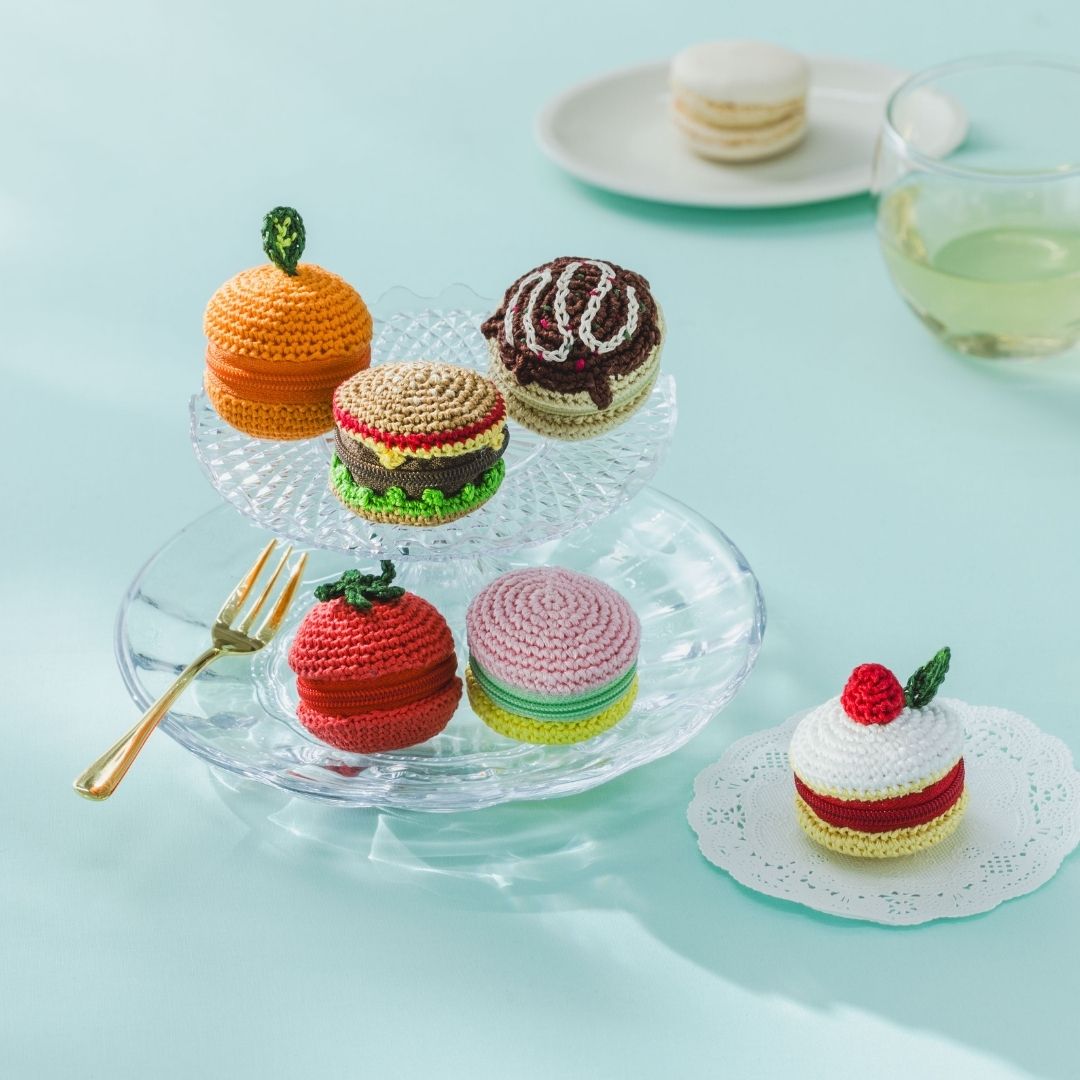 刺しゅう糸で編むちいさなポーチ カラフルマカロン