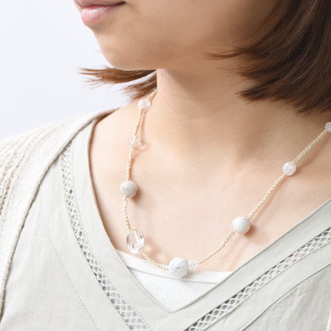 マクラメで編む天然石アクセサリー(水晶)