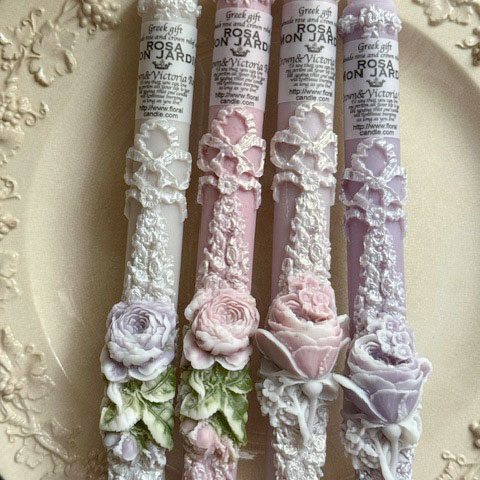 有瀧聡美　Kaname キャンドル　ローズ　薔薇　2本セット 予約販売／完成品〉有瀧聡美さんのローズレリーフキャンドルV 2本