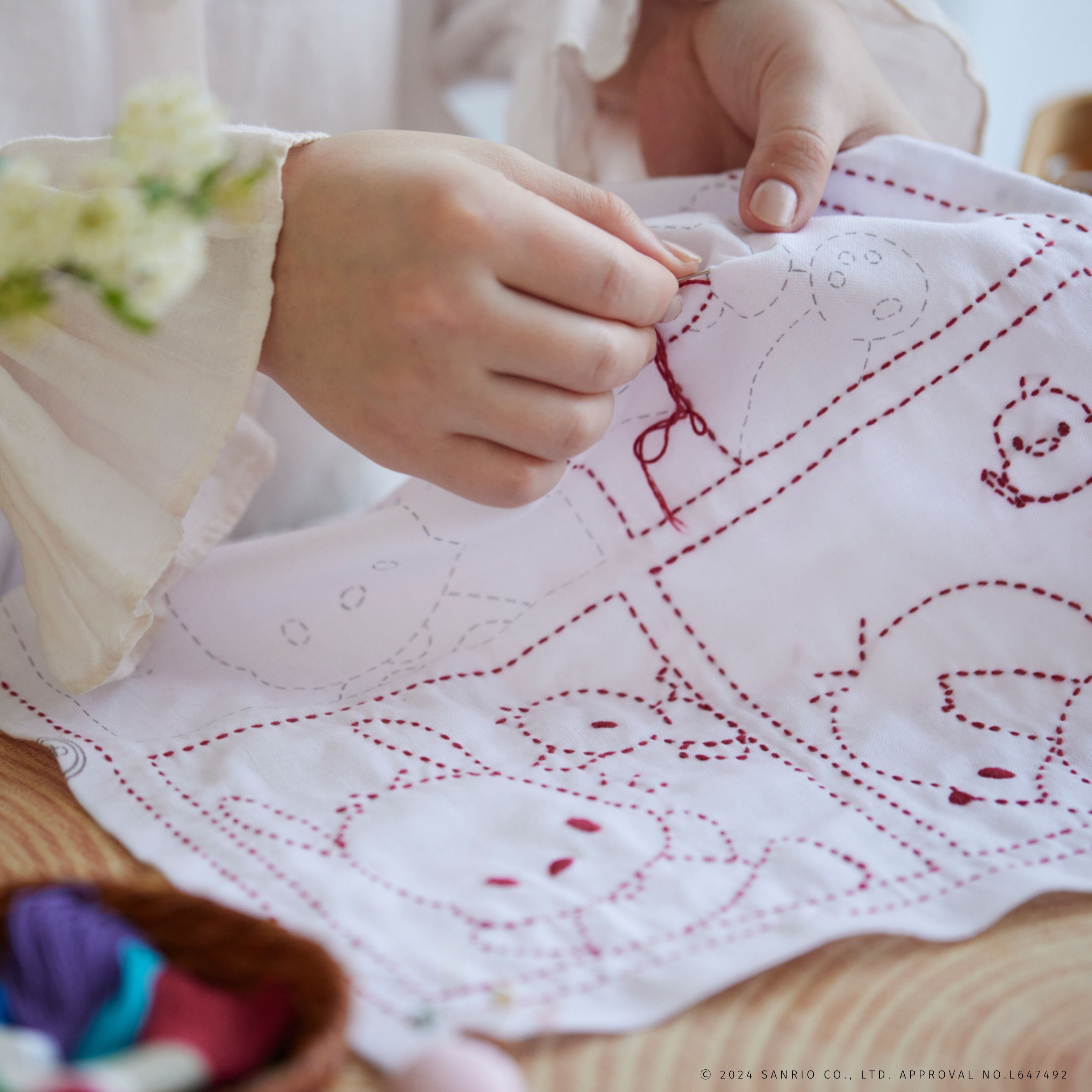 はぴだんぶいの刺し子ふきん ハンギョドン