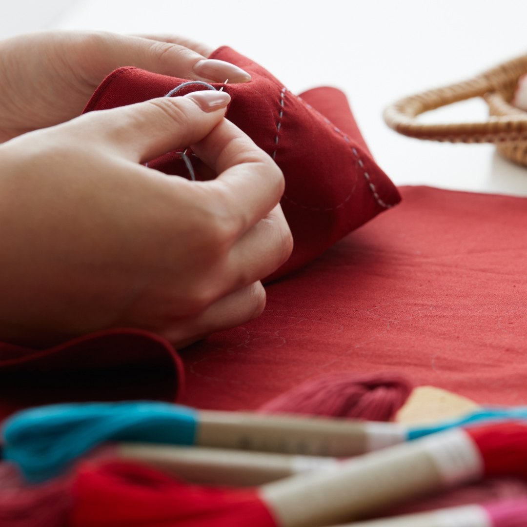 ハローキティ刺し子のフリークロス キティと風船