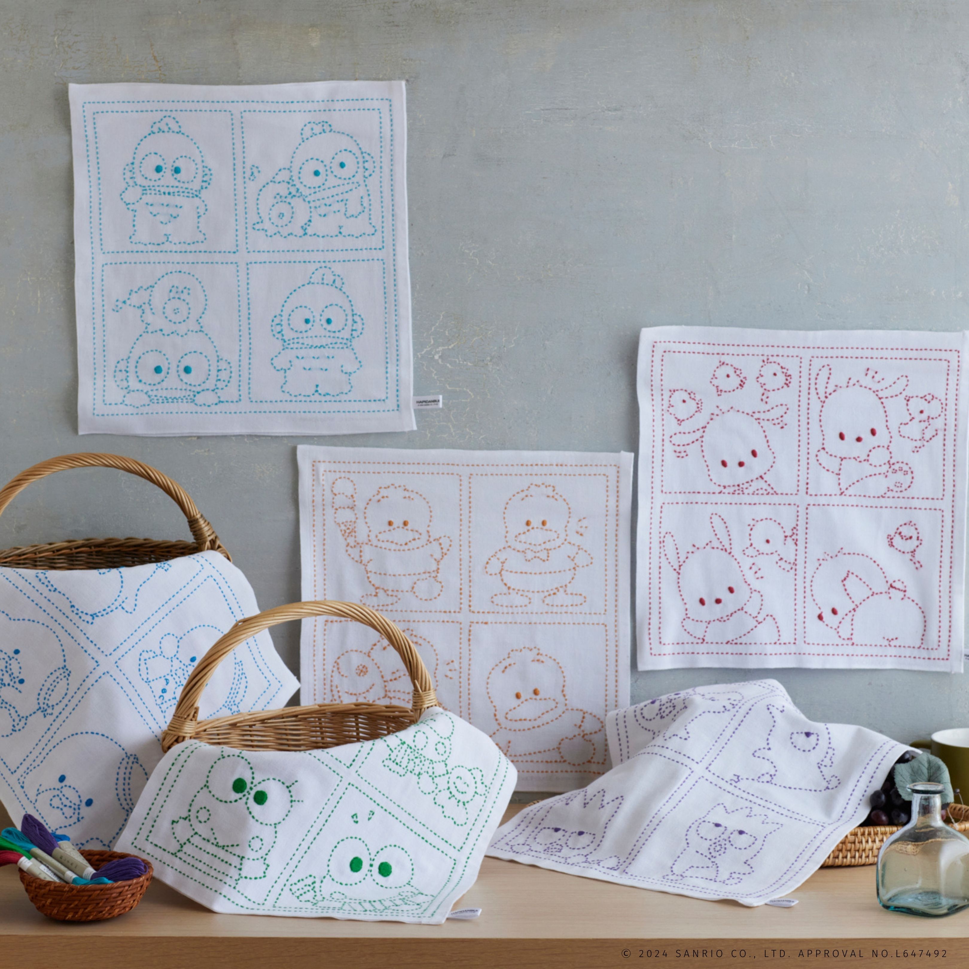 はぴだんぶいの刺し子ふきん ハンギョドン