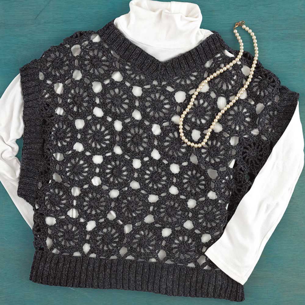 かぎ針編みVネックベスト: キット｜手づくりタウン by 日本ヴォーグ社