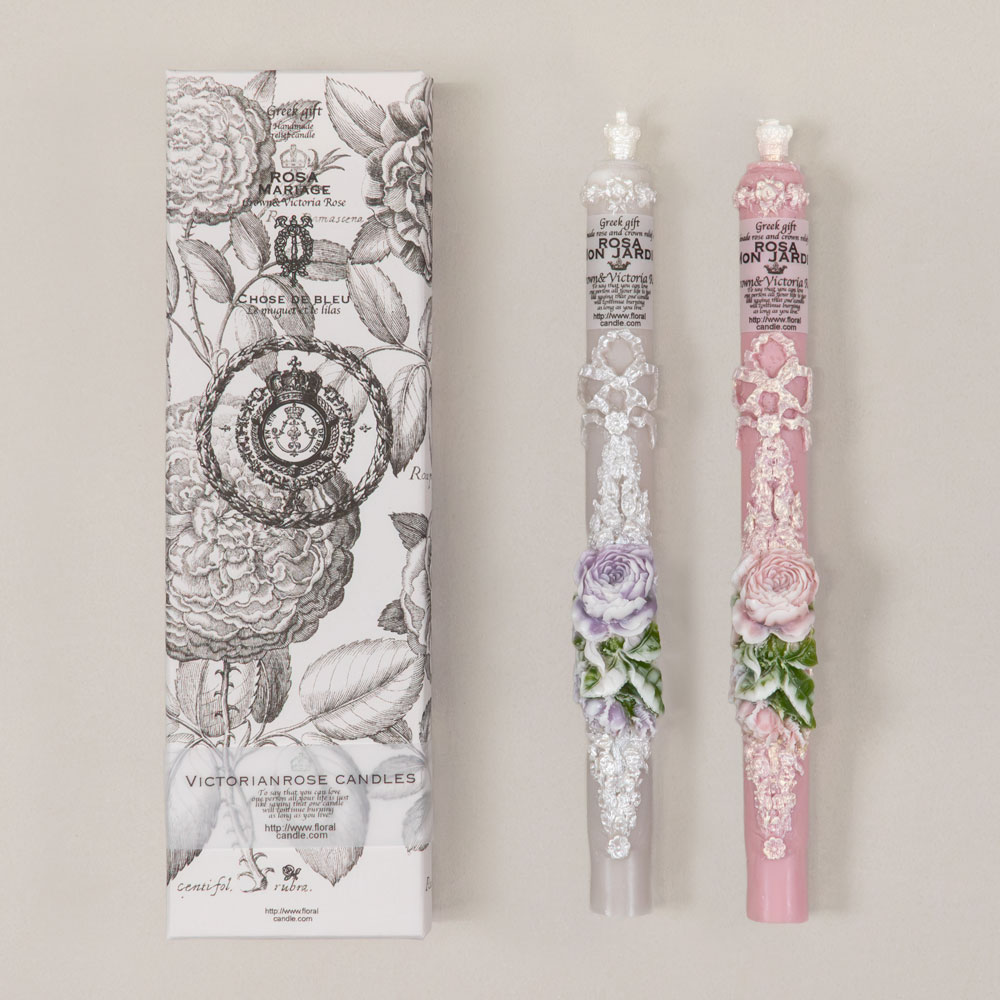 〈予約販売/完成品〉有瀧聡美さんのローズレリーフキャンドルV 2本セット