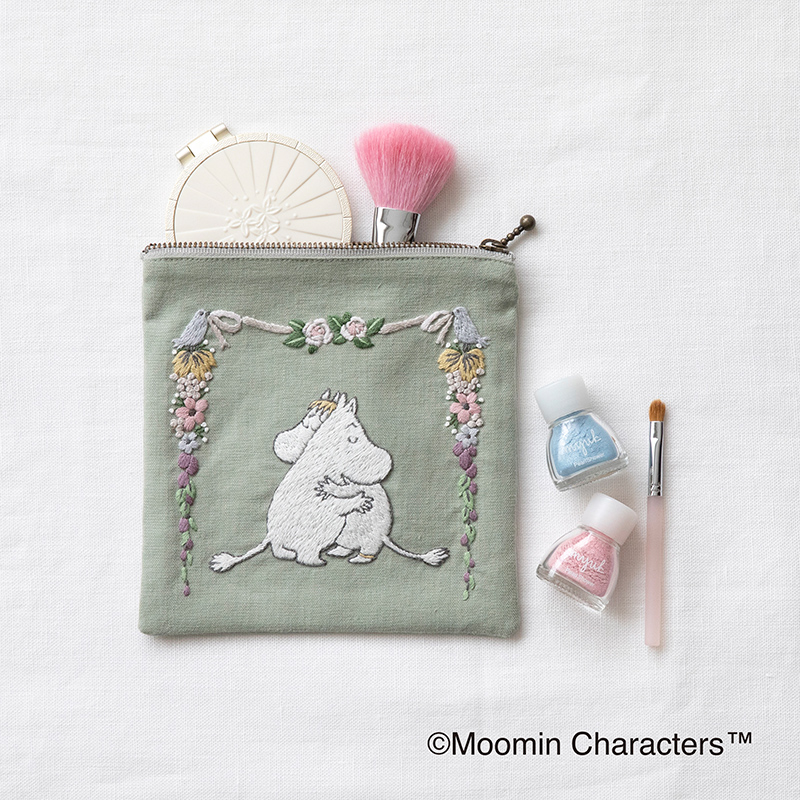 ムーミン 刺して縫って作る ファスナーポーチ〈ムーミントロール&スノークのおじょうさん〉