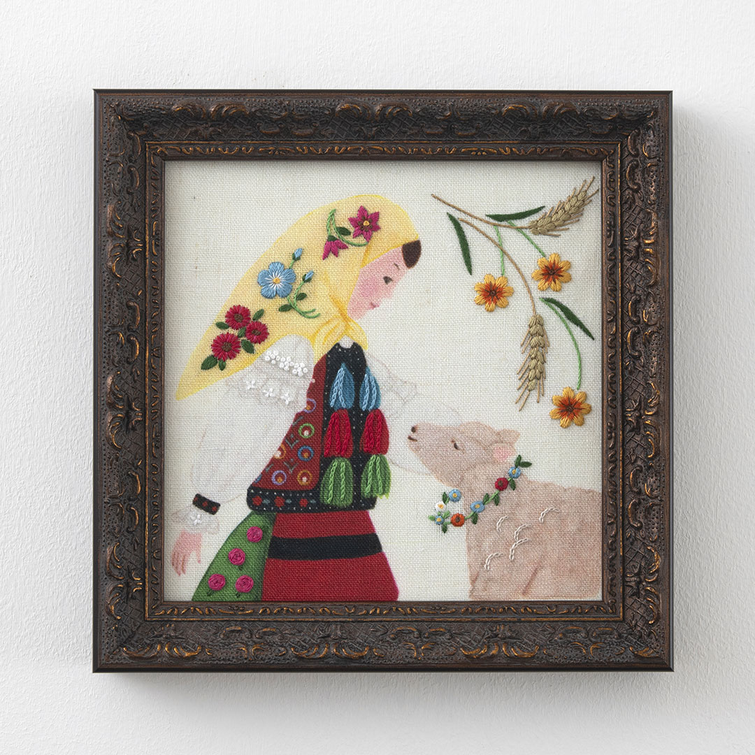 柏木リエさん×bitteさん 民族衣装の刺繍フレーム「ルーマニア」