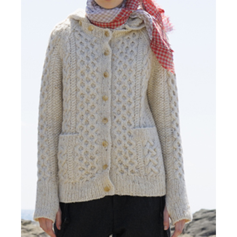 〈レシピ〉フードつきカーディガン(レディース)