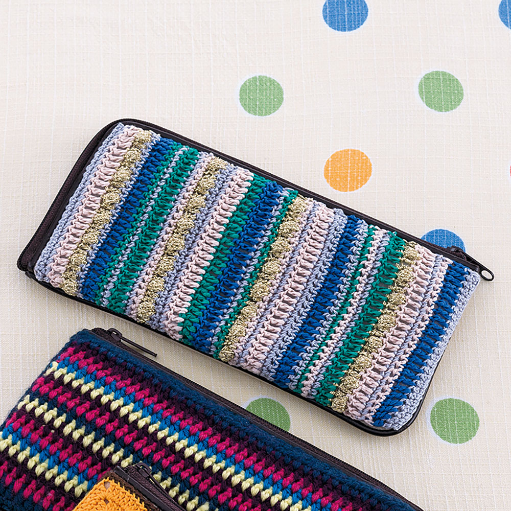 レシピ〉かぎ針編み縞のウォレット: レシピ｜手づくりタウン by 日本ヴォーグ社