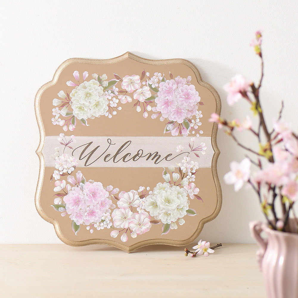 〈動画レッスン〉沖 昭子の「Sakura Bloom ウエルカムボード」を描く