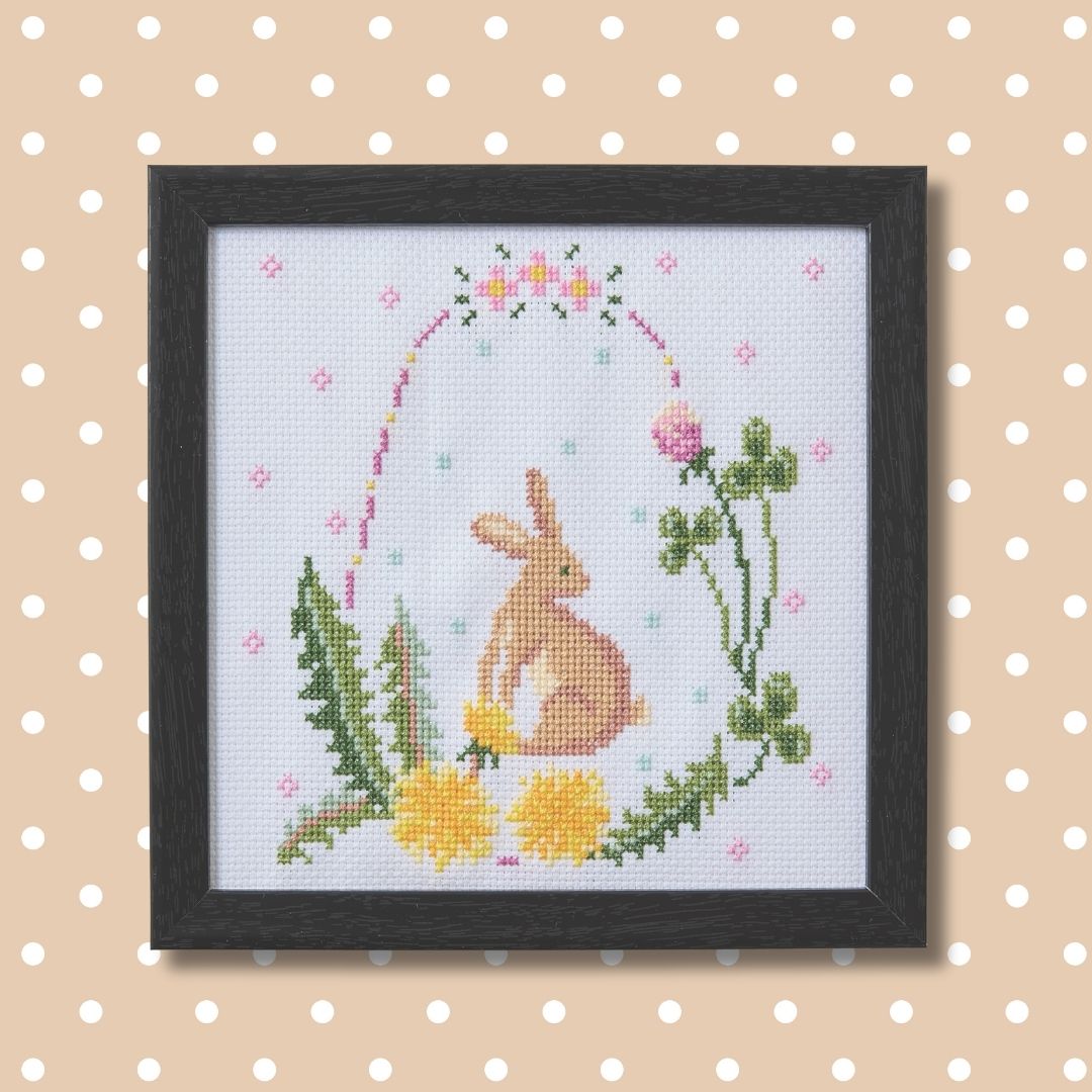 彩葉 季節を彩るクロスステッチ ウサギとタンポポ