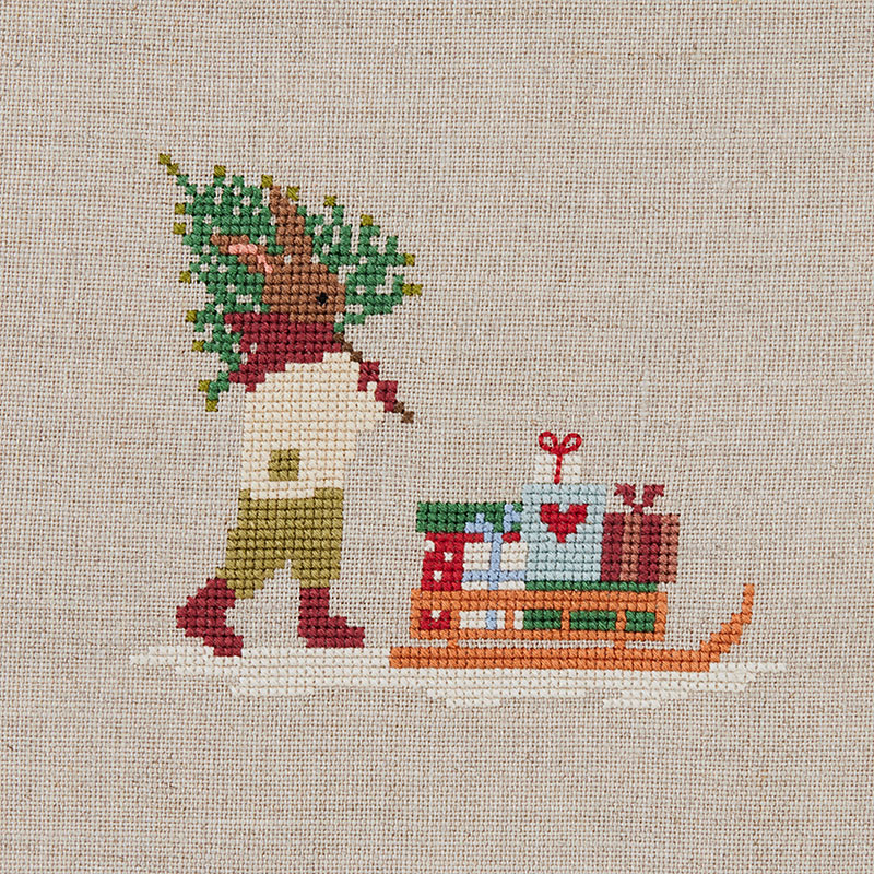 クロスステッチキット「高橋亜紀のstitch calendar 2023 11・12月 贈り物」