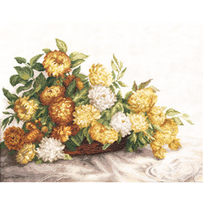 クロスステッチキット「イエロー クリサンセマム」