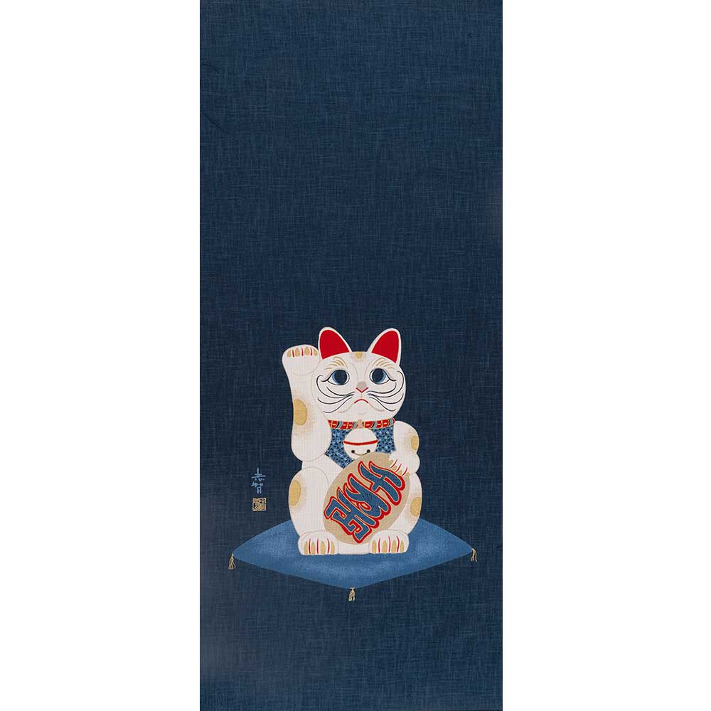 阿波しじら織ミニタペストリー 招き猫: キット｜手づくりタウン by