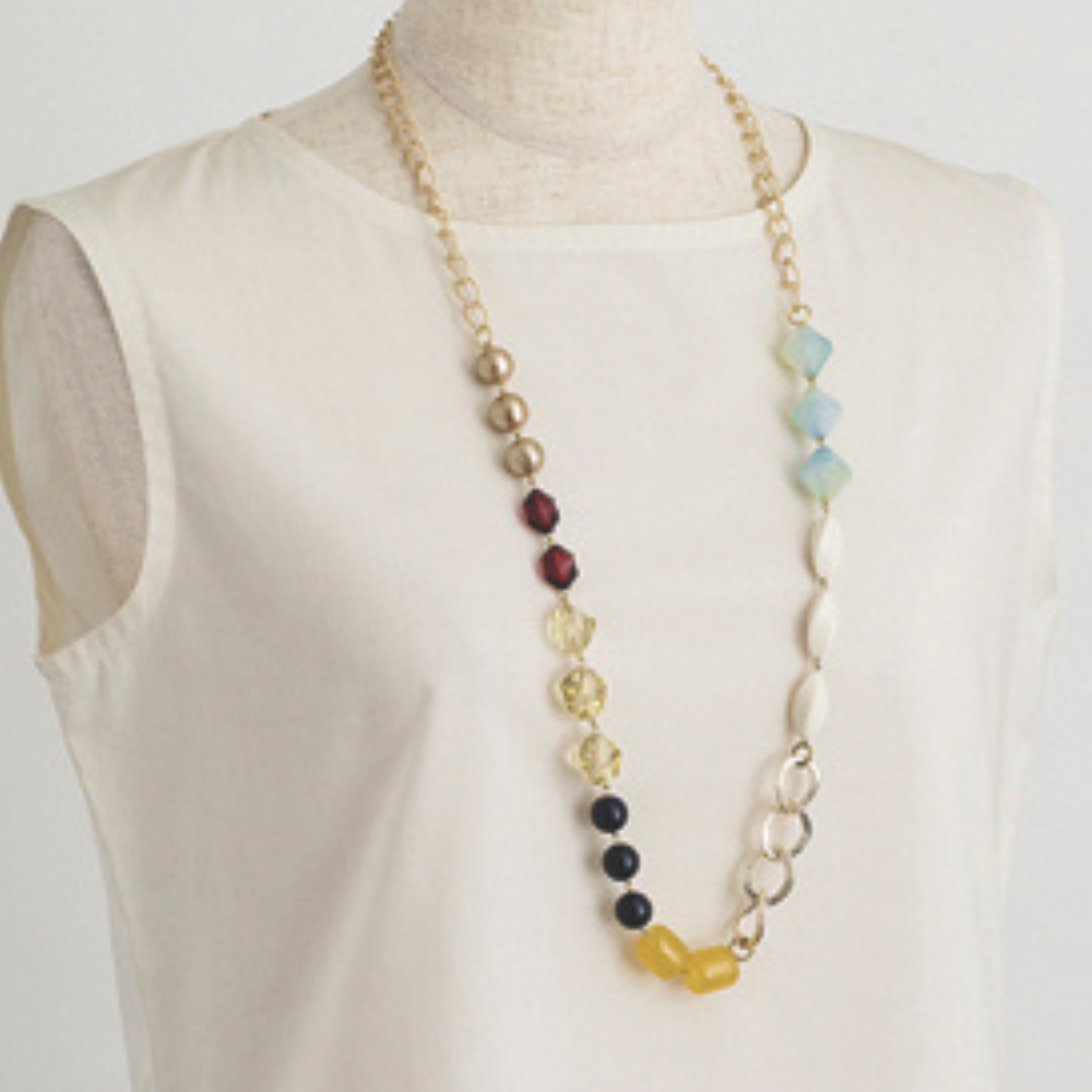 ミックスビーズネックレス［ロング］