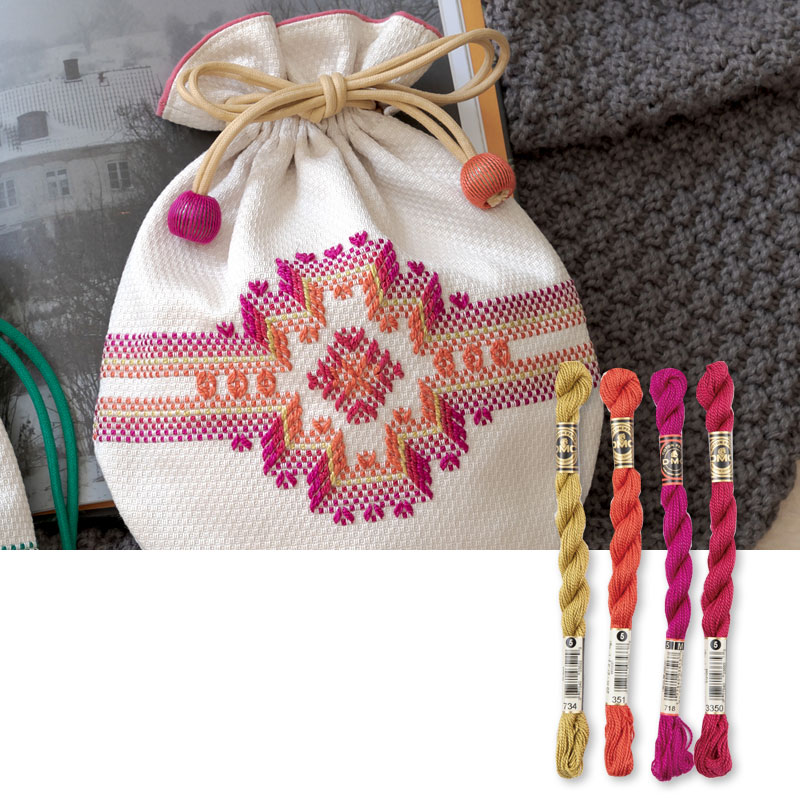 スウェーデン刺しゅう糸セット［ピンク］