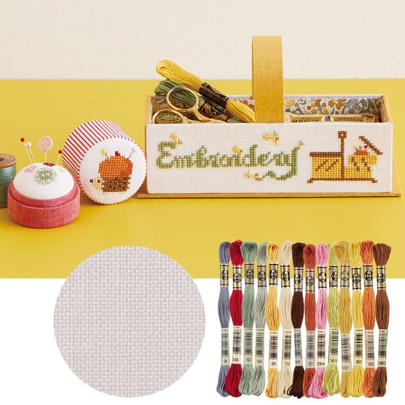 刺しゅうとカルトナージュのお道具箱・刺しゅうセット