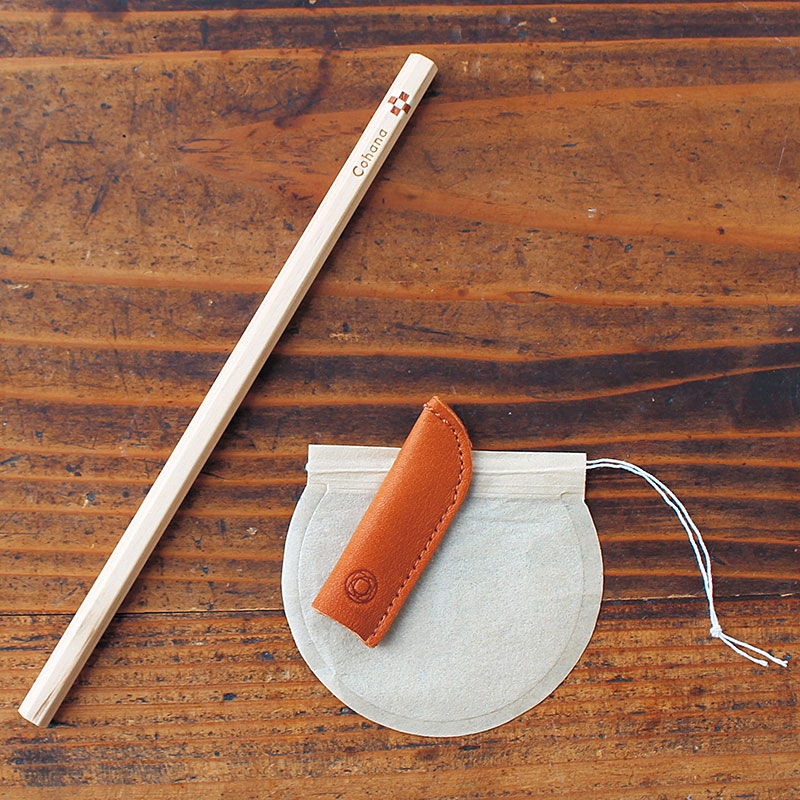 小花の寄木のヒノキえんぴつ