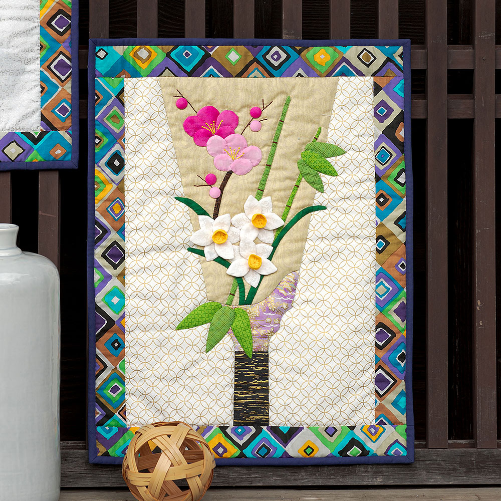 羽子板のタペストリー［水仙］