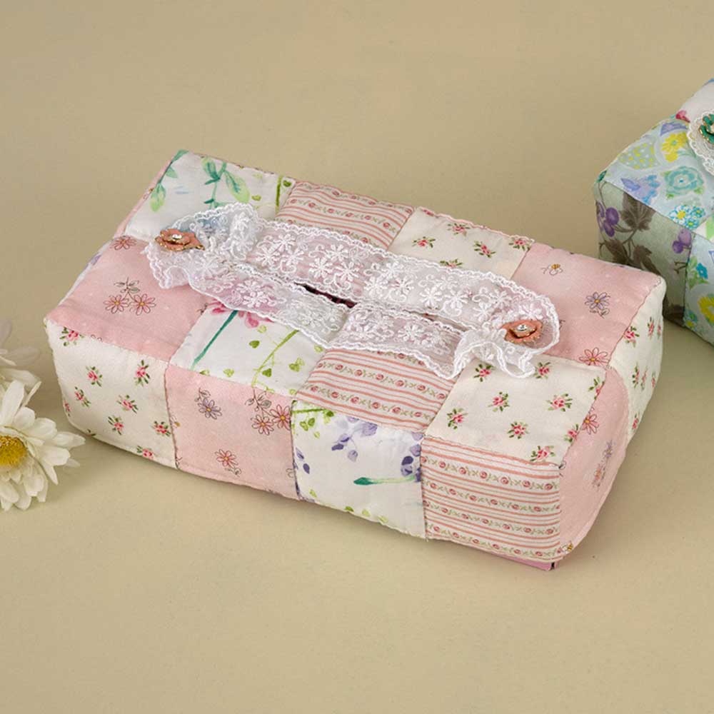 花柄ティッシュカバー（ピンク）