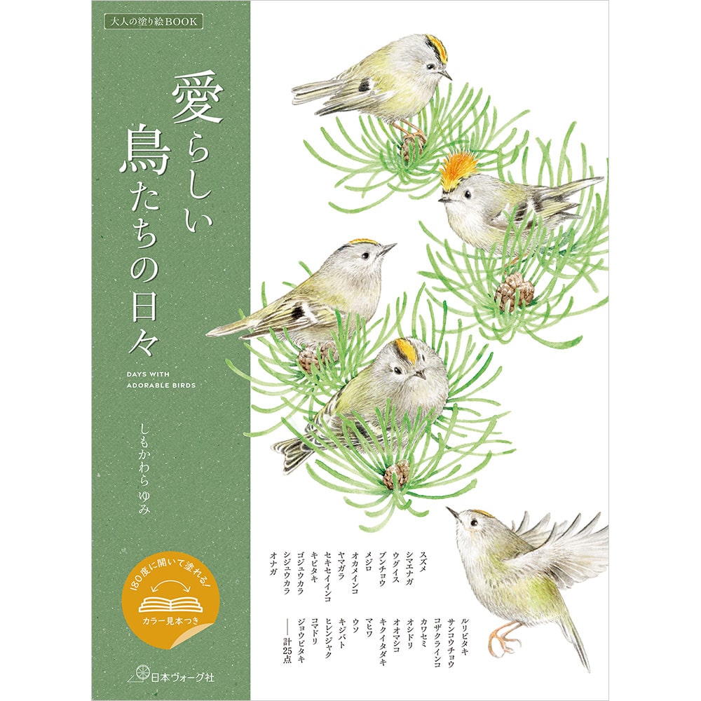 【予約販売】大人の塗り絵BOOK 愛らしい鳥たちの日々 180度に開いて塗れる！カラー見本つき