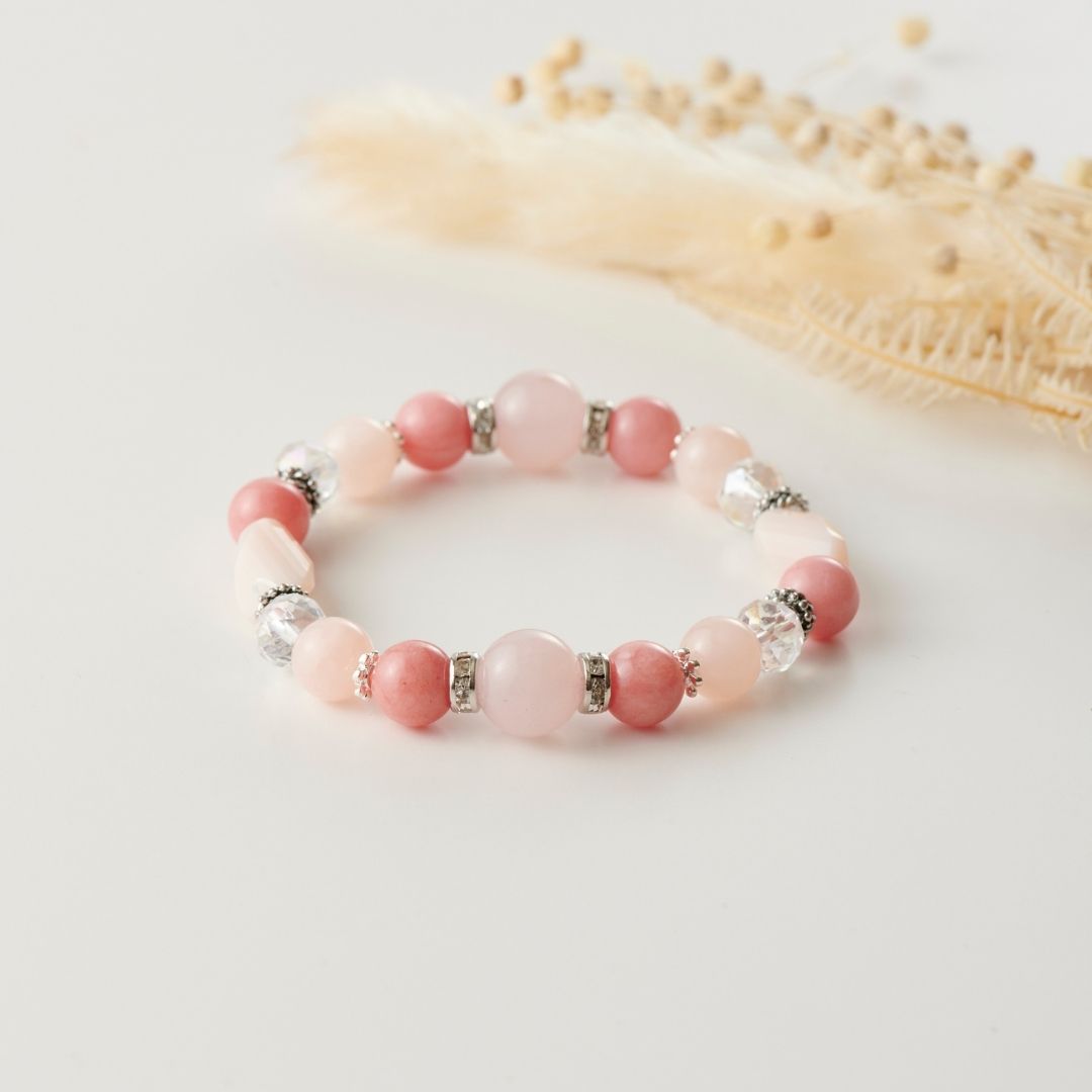 天然石のブレスレット　ローズクォーツ