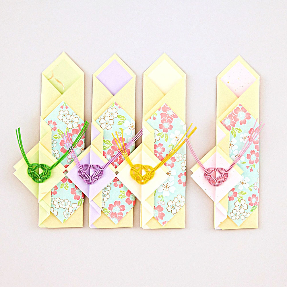 和紙おりがみ箸袋キット　白金／満開桜