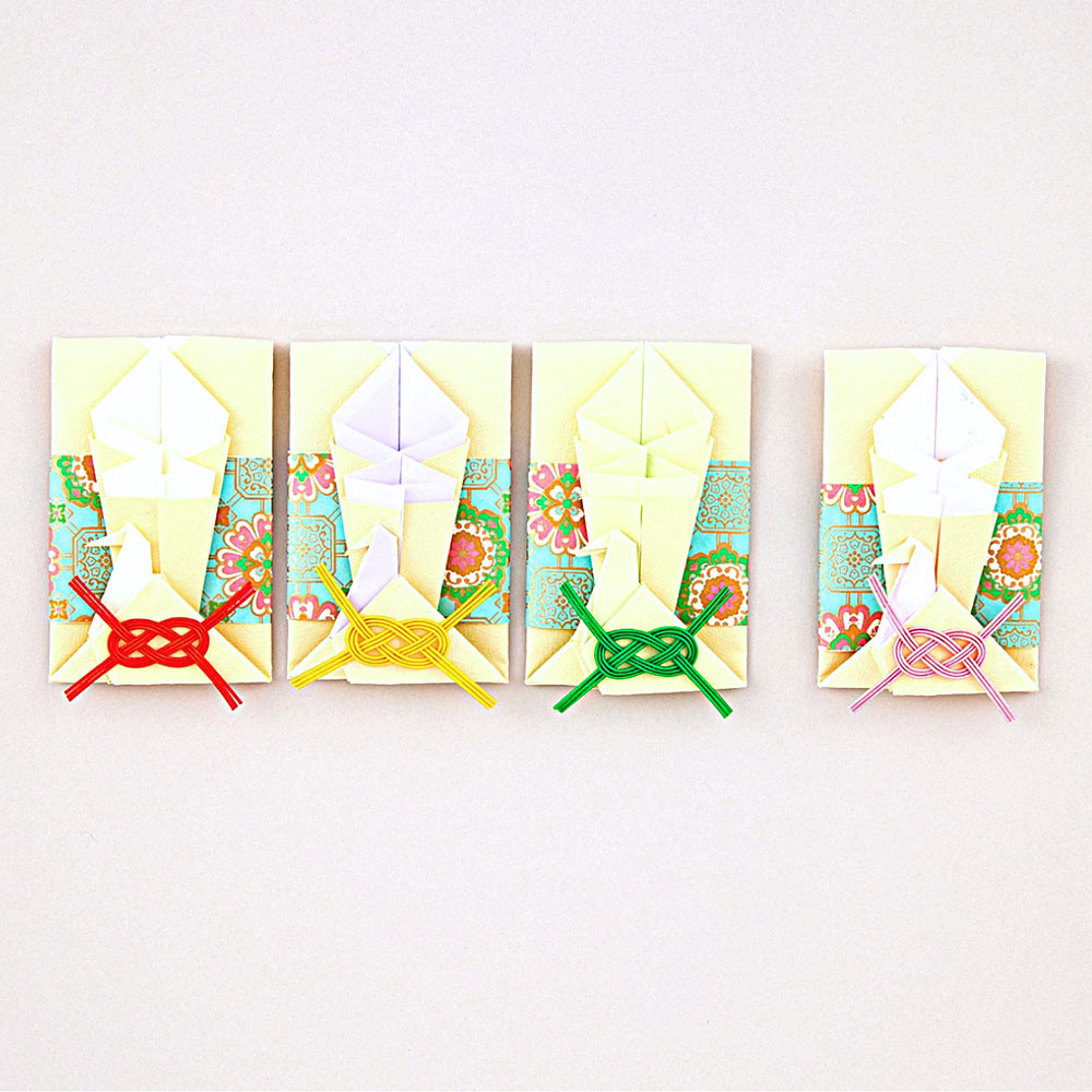 和紙おりがみポチ袋袋キット　白金／正倉院